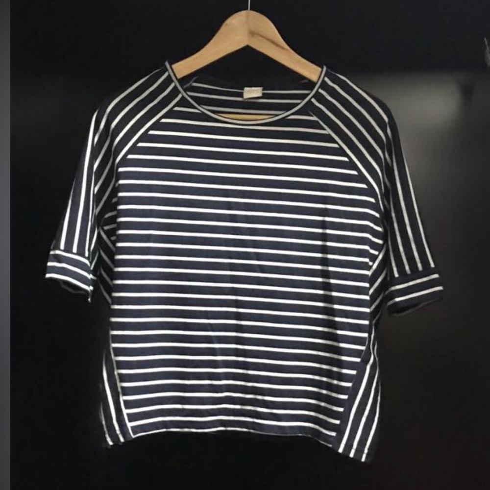 Iora (LALU) Black & White stripped Crop top